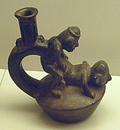 Chimú vessel showing a sexual act between men.