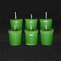 Hand-poured green votive candles