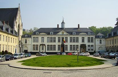 View from the cour d'honneur (main courtyard) of La Cambre Abbey, located in the City of Brussels close to Ixelles