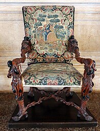 Armchair; by Andrea Brustolon; c.1700-1715; wood and upholstery; unknown dimsensions; Ca' Rezzonico, Venice