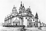 Drawing by Mazér of the cathedral