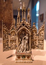 Ivory portable altar, 14th century, French