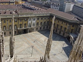 The courtyard of the Royal Palace of Milan