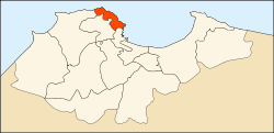 Map of Algiers Province highlighting Bab El Oued District