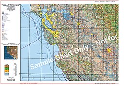 Zivile VFR Slow to Medium Speed-Karte, (Ausschnitt, online) Maßstab 1: 500.000, Bereich San Francisco, 2008