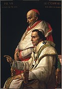 Painting based on a detail of this artwork, showing Pope Pius VII