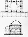 Floor plan and elevation of the Kara Ahmet Pasha Mosque