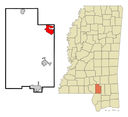 Location of West Hattiesburg, Mississippi