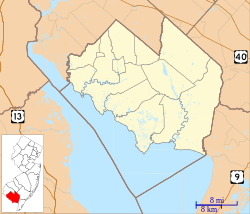 Bridgeton is located in Cumberland County, New Jersey