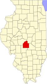Christian County's location in Illinois