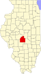 State map highlighting Christian County