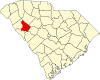 State map highlighting Greenwood County
