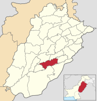 Karte von Pakistan, Position von Distrikt Vehari hervorgehoben