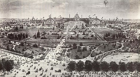 Postcard of the Cinquantenaire/Jubelpark section of the 1897 Brussels International Exposition