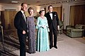 Prince Philip, Duke of Edinburgh, First Lady Nancy Reagan, Queen Elizabeth II and President Ronald Reagan aboard HMY Britannia, 1983