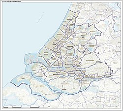 Topography map of South Holland