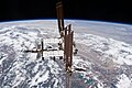 STS-135 final fly-around of the ISS