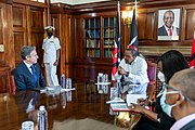 Secretary Blinken with Kenyan President Kenyatta in Nairobi, Kenya, November 2021