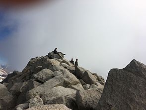 A view of the summit of Mount Shavano during the summer hiking season.