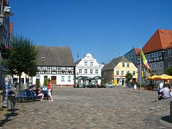 Historical market square of Ueckermünde