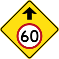 (MR-WDAD-2) Speed Limit Ahead (used in Western Australia)