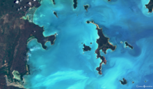 Satellite image of Woodah Island on 3rd of February, 2018.