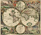 A historical map of the world by Gerard van Schagen, 1689