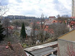 Záběhlice as seen from Nad chaloupkami Street, Spořilov estate in the background