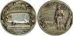Colour photograph of a 1926 silver medal awarded by the National Pig Breeders' Association