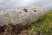 Oghamschrift auf einem Stein (Detail)