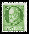 Briefmarke mit Porträt Ludwigs III., Ausgabe am 30. März 1914