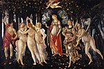 Primavera; by Sandro Botticelli; c. 1478; tempera on panel; 2 x 3.1 m; Uffizi Gallery (Florence)[145]