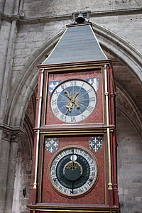 Bourges astronomical clock in Bourges Cathedral