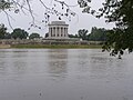George Rogers Clark Memorial Rotunda from across the Wabash River (Illinois view), Vincennes, Indiana