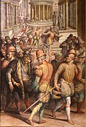 Admiral Coligny is wounded before Massacre of St Bartholemew by Vasari