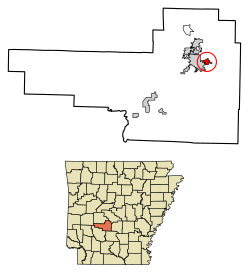 Location of Perla in Hot Spring County, Arkansas.