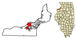 Location of Rock Island in Rock Island County, Illinois.