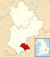 Luton shown within Bedfordshire