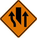 CW9-3L Center lane closed ahead (symbol sign used since 2023)