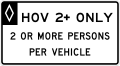 R3-13 Preferential lane vehicle occupancy definition (overhead)