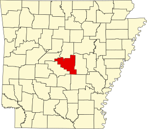 Map of Arkansas highlighting Pulaski County