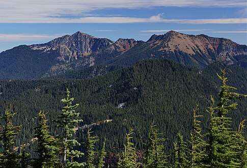 Mt. Howard left, Rock Mountain right, from the west