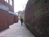 Second Marshalsea courtyard in 2007, then known as Angel Place; building on the left is a public library