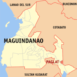 Map of Maguindanao del Sur with Paglat highlighted