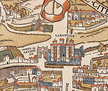 La Bastille and the Saint Antoine Abbey, around 1550