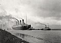 Die Titanic bei Probefahrten am 2. April 1912