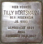 Stolperstein für Tilly Wortsmann (Annastraße 9)