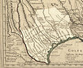Image 29Texas in 1718, Guillaume de L'Isle map, approximate state area highlighted, northern boundary was indefinite. (from History of Texas)