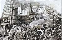 Boarding of Triton by the French corsair Hasard. Engraving by Ambroise-Louis Garneray
