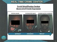 three images side by side, showing a person with their mouth open, modified to appear closed, and a mugshot